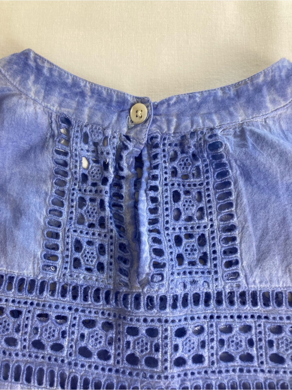 THML Cotton Eyelet Periwinkle Blue 3/4 Bell Sleeve Top Size XS - Picture 8 of 16